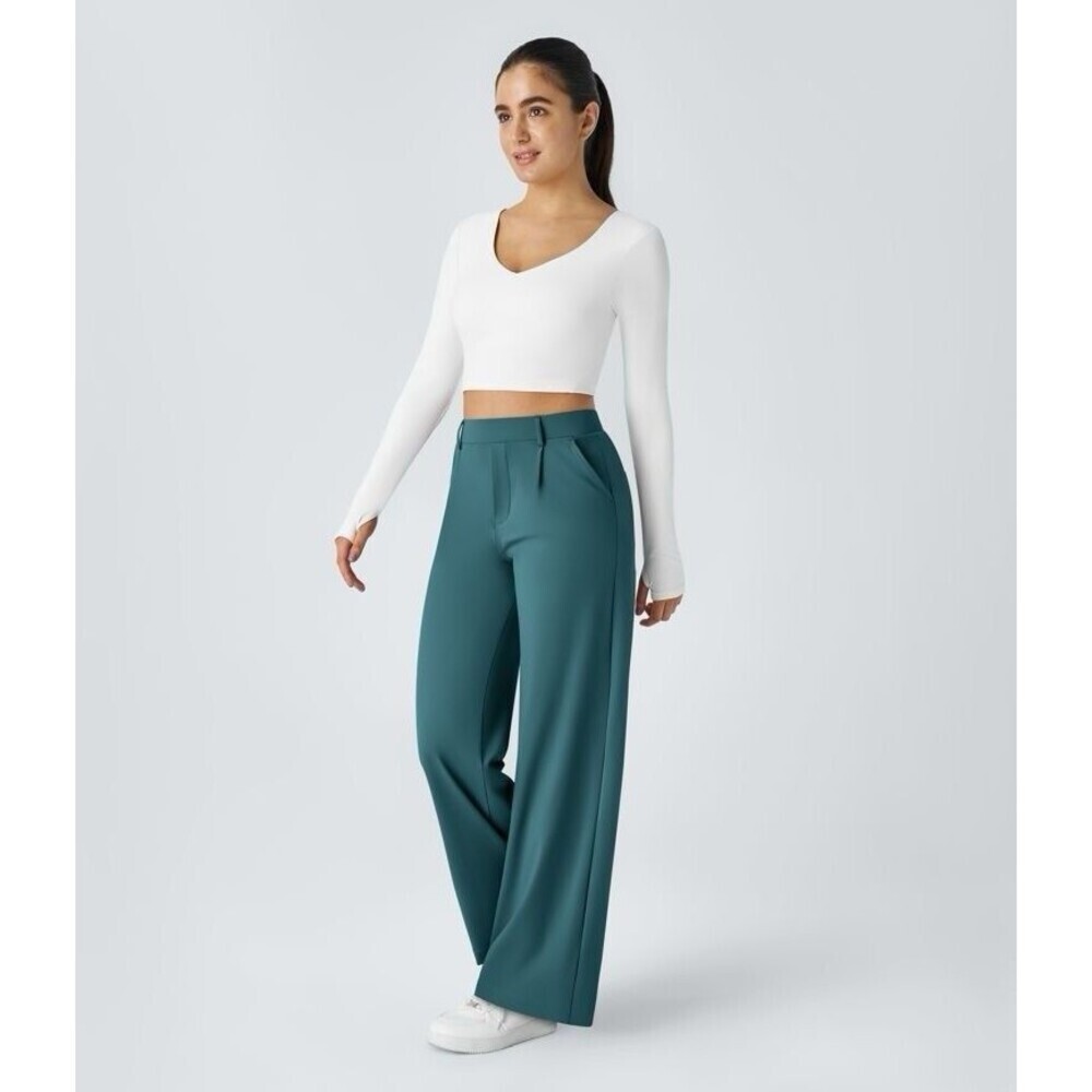 NWT Halara Flex™ DayStretch High Waisted Pocket Straight Leg Work Pants Size S